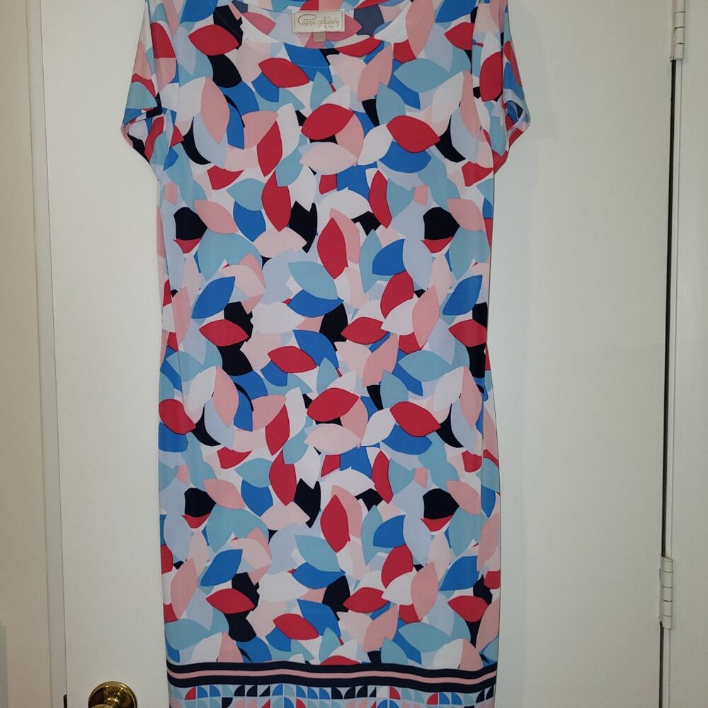 PAPPAGALLO - Multi Pink/Blue/White Confetti Print Dress, Size L